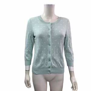 Talbots Round Neck Polka Dots Sweater Cardigan